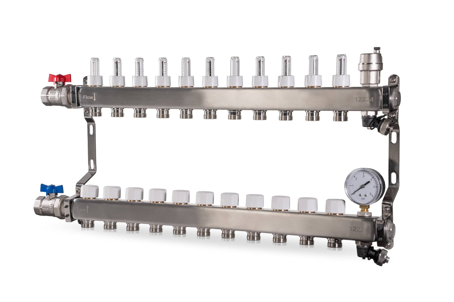 Reliance 11 Port Stainless Steel UFH Manifold