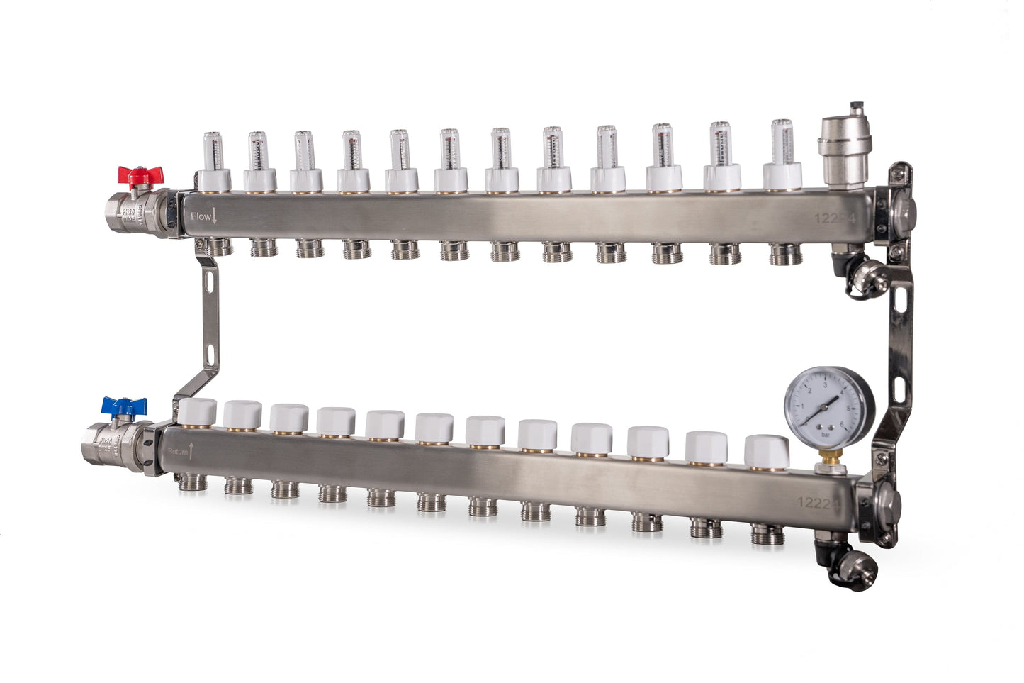 Reliance 12 Port Stainless Steel UFH Manifold