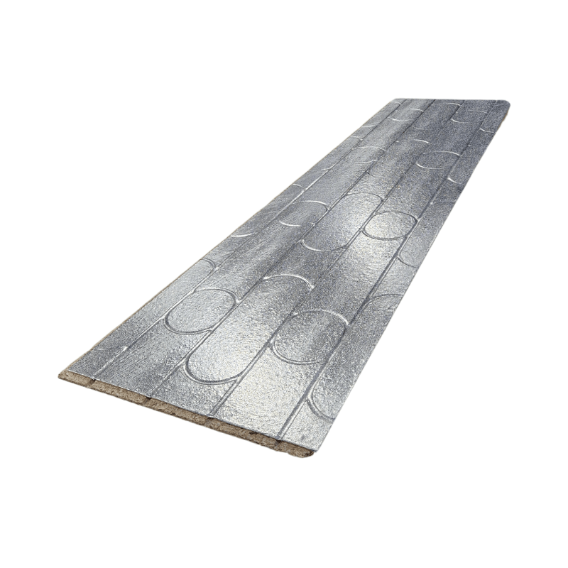 22mm Tekwarm Foiled Routed Chipboard UFH Panels | 2400mm x 600mm | 150mm Centre for 12mm Pipe BM007014