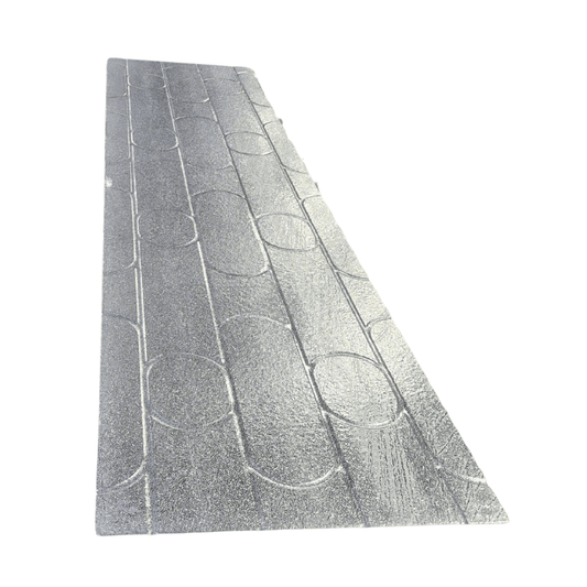 22mm Tekwarm Foiled Routed Chipboard UFH Panels | 2400mm x 600mm | 150mm Centre for 12mm Pipe BM007014