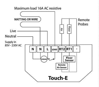 Heatmiser  Touch-E V2 Electric Floor Thermostat BM01585