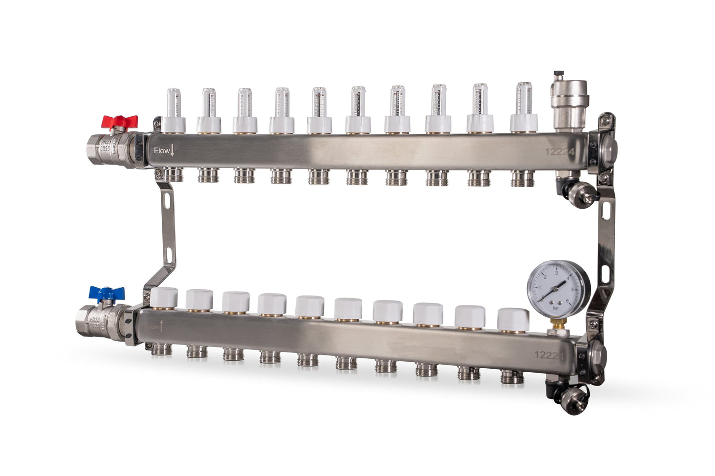 Reliance 10 Port Stainless Steel UFH Manifold