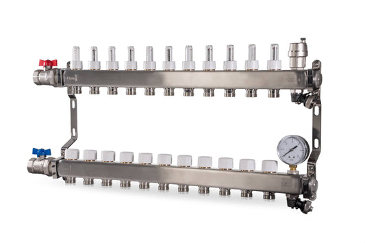 Reliance 11 Port Stainless Steel UFH Manifold