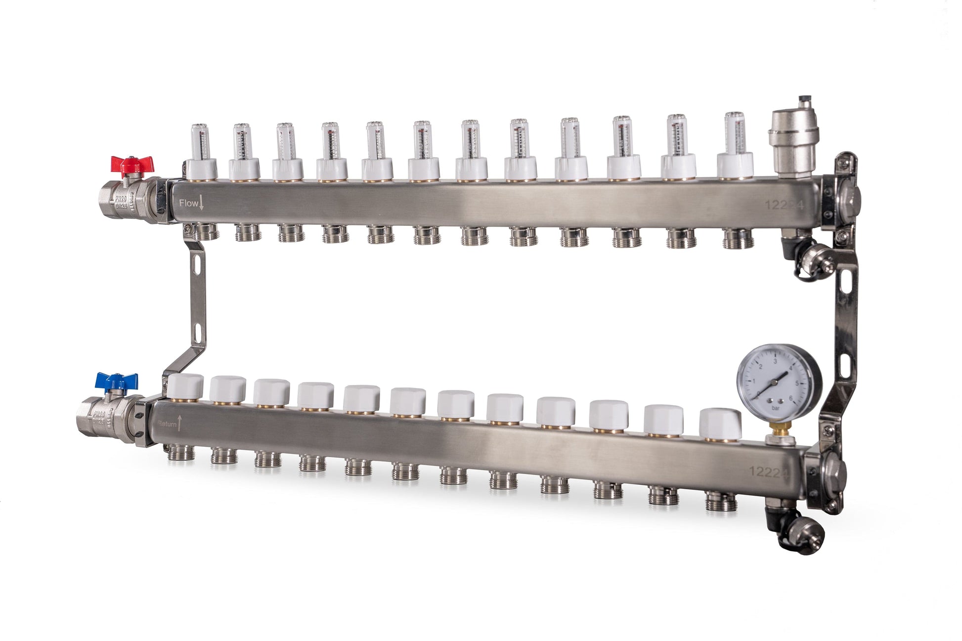 Reliance 12 Port Stainless Steel UFH Manifold