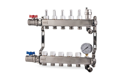 Reliance 5 Port Stainless Steel UFH Manifold