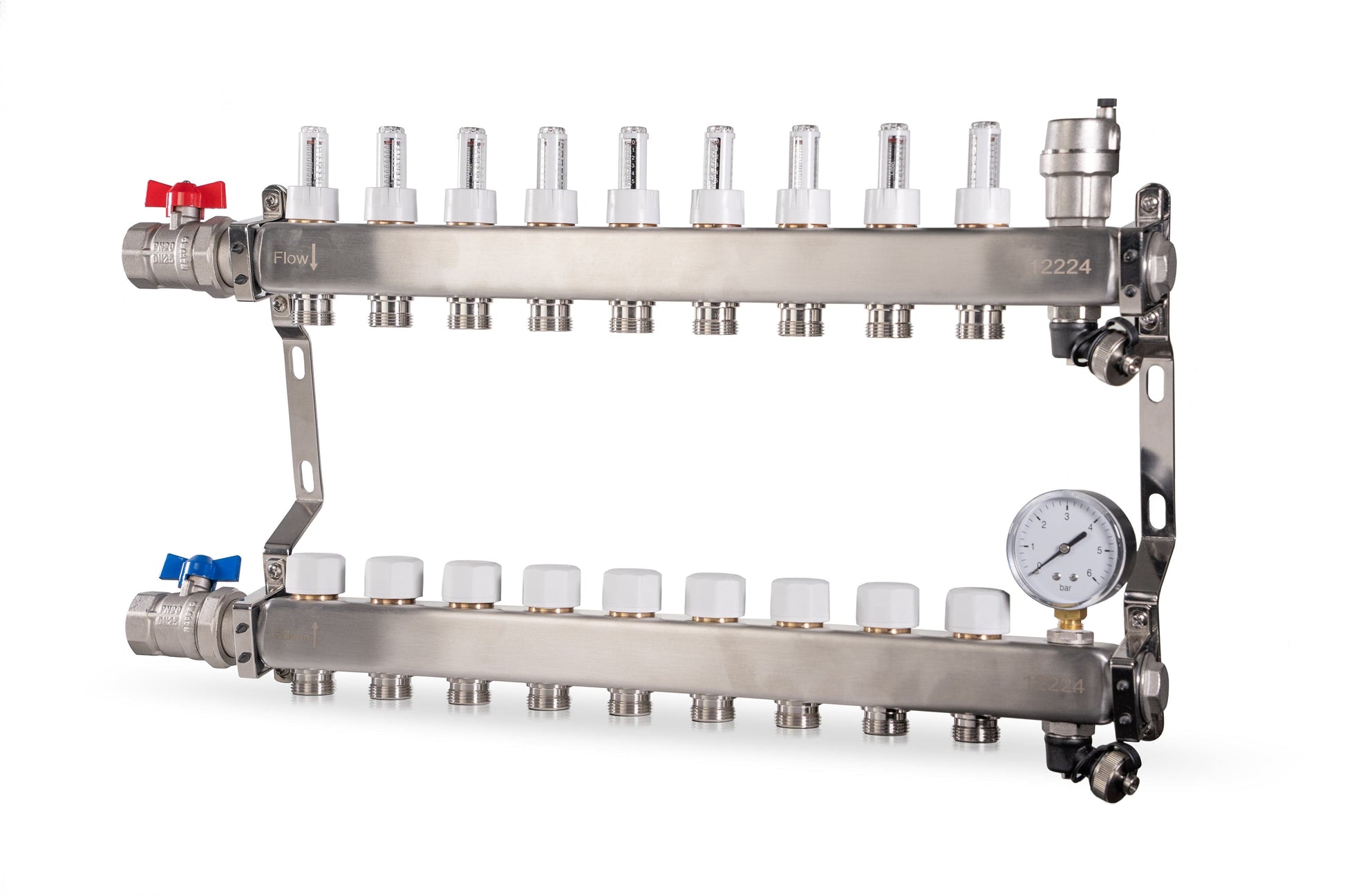 Reliance 9 Port Stainless Steel UFH Manifold