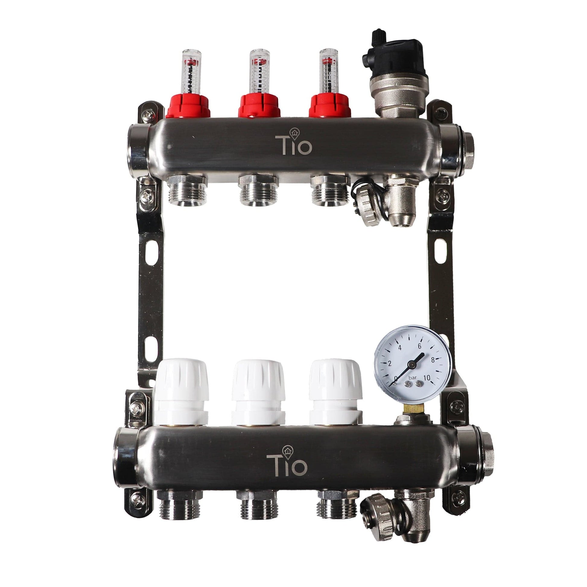Tio 3 Port Manifold With Pressure Gauge & Auto Air Vent | TIOMAN0003 BM01774